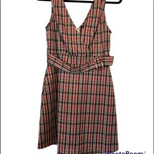 B Darlin Plaid Belted Dress Size S